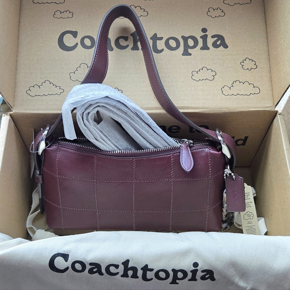 NWT Coach Alter Ego Slouchy Shoulder Bag, Merlot, Includes Long Strap & Dustbag